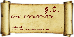 Gertl Dömötör névjegykártya